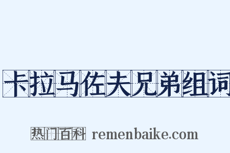 卡拉马佐夫兄弟组词是什么意思的图片